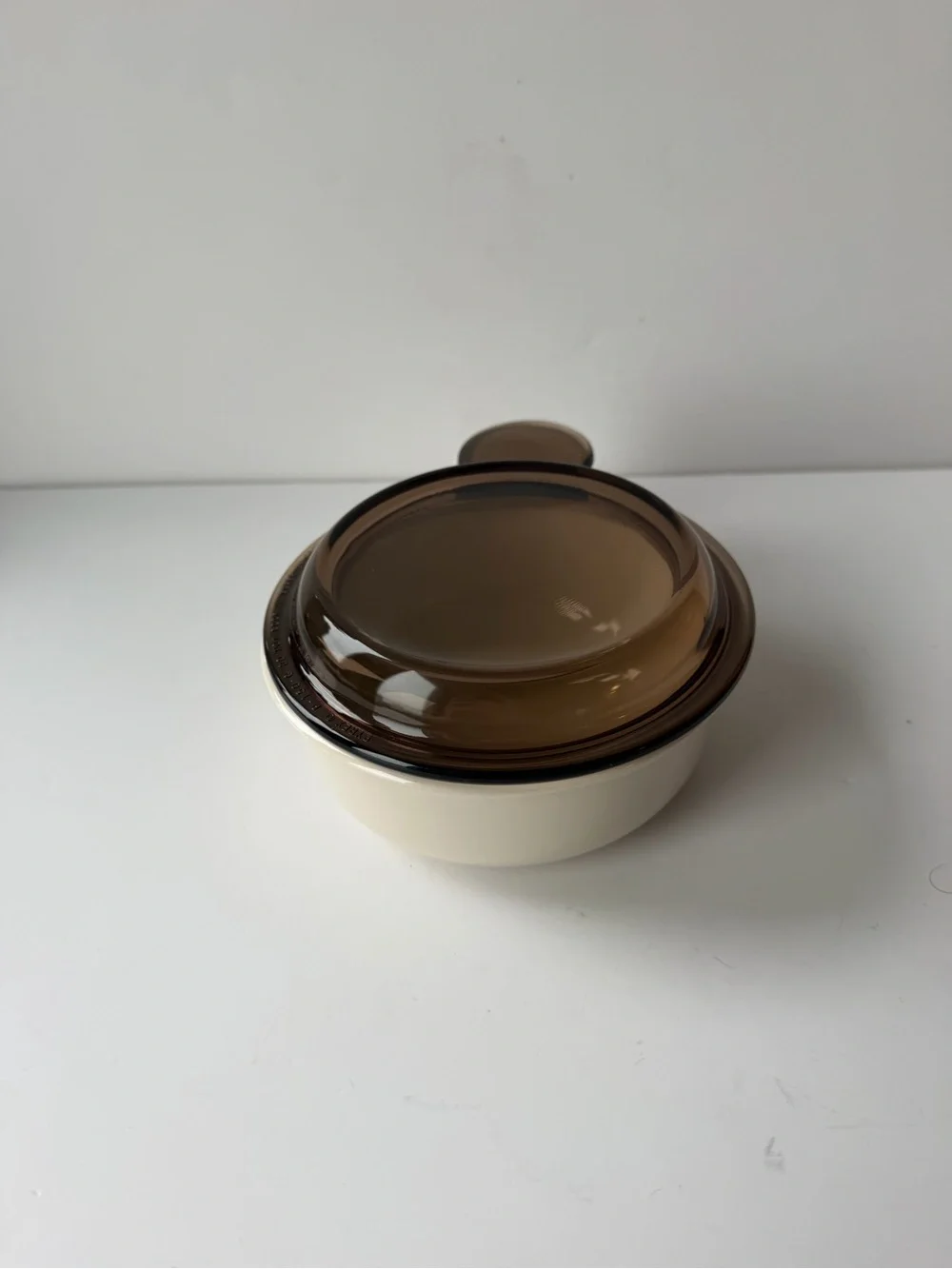 Corning Ware Grab It Bowl Sandstone Ivory Beige Amber Lid Vintage USA P-150-But